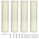 Ersatz-Kratzbaum für Kratzbäume, 30,5 cm, Ersatzteile für Kratzstangen, mit M8-Schrauben, Sisalseil, Katzenmöbelschutz, 4 Stück