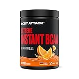 Body attack Extreme Instant BCAA - 500 g - Orange - Made in Germany - Gut lösliches, veganes BCAA Pulver im Verhältnis 2:1:1 - Zuckerfreie Aminosäuren für intensives Training - Mit L-Leucin