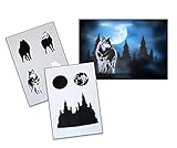 UMR-Design AS-094 Wolf Airbrushschablone Step by Step Grösse M