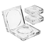 NIYANGLE 3 Stück Verpackungsbox für Concealer-Lippenstift Bling Serviettenring Augenprimer Knopfkappen nachfüllbar kompakt einzelnes Lidschattenetui Plastik Transparent