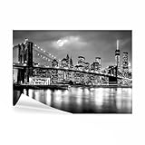 decomonkey Fototapete New York Manhatan City 350x256 cm XL Tapete Wandbild Bild Fototapeten Tapeten Wandtapete Wand Schlafzimmer Wohnzimmer Wand Schlafzimmer Wohnzimmer Brücke Architektur schwarz