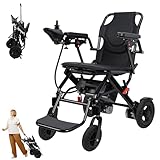 Elektrischer Rollstuhl für Erwachsene und Senioren – 12 Meilen Reichweite, 500 W Motor, leichter Aluminiumrahmen, elektrischer Transportrollstuhl, zusammenklappbarer Reise-Power-Rollstuhl für