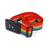 Healeved Verstellbarer Kombinations gepäckgurt mit Sicherem Zahlenschloss Bunter Regenbogen kofferband für Reisekoffer Passend Schützt vor Unbeabsichtigtem Öffnen