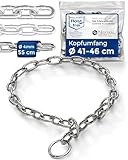 Kettenwürger für Hunde mit Kopfumfang 41-46 cm aus Edelstahl V4A Hundekette mit Zugstop Kettenhalsband kurzgliedrig 4mm dick und 55 cm Gesamtlänge
