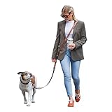 FREUDENTIER Umhängeleine Hund - Hundeleine 3m zum Umhängen, stufenlos verstellbar - Im Geschenksäckchen - Führleine Hund - Leine für kleine, mittelgroße & große Hunde (Braun, 3m)