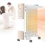UIBAO Öl Radiator Elektroheizung Mobil Elektrische Heizkörper Ölheizung 13 Rippen,2200 Watt ölgefüllter Heizgeräte mit einstellbarem Thermostat 3 Heizmodi,für das Home Office