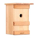 Windhager Nistkasten Birdy, Vogelhaus Brutkasten Nisthilfe Vogelnistkasten, aus Massivholz, inklusive Aufhängevorrichtung, 17 x 17 x 24,5 cm, 06961, Holz