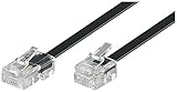 Goobay 68578 Telefonkabel RJ11 Stecker auf RJ45 Stecker Flachkabel RJ11 Kabel für Faxgerät DSL Modem VDSL Router Kabel ISDN DSL Kabel Schwarz 10m