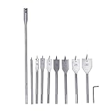 Holzbohrbit Bit Bit Set, Hoher Kohlenstoffstahl 1/4 Zoll Schaft, 10 Stcs 8 Größen für Holzbearbeitung, Starkes und Präzises Bohrwerkzeugkit