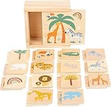 small foot Memo 'Safari' aus Holz, mit Tiermotiven, Spiel- und Merkspaß, mit 28 Karten, ab 3 Jahren, 11696