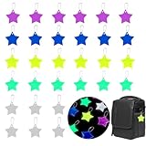 Moosono 30 Stück Sicherheits Reflektor Anhänger, Reflektoren Kinder, Stern Reflektoren, Reflektor Kinder, Reflektor Anhänger Kinder für Schultasche Rucksack Radfahren Gehen Laufen Mitgebsel (5 Farben)