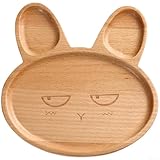 Holzteller, moderner einfacher Cartoon-Kaninchenteller, Küche, Vorspeisentablett, Käsebrett, Sushi, Obst, Snacks, Osterdekoration (B)