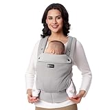 Momcozy Atmungsaktive Netz-Babytrage, ergonomische und leichte Babytrage für 3,2-20kg mit verbesserter Lendenwirbelstütze, den ganzen Tag komfortabel für freihändiges Elternsein, Air Mesh-Grau