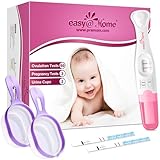 Easy@Home 【Ovulationstest & Schwangerschaftstest-Kit】50 Ovulationsteststreifen + 3 Schwangerschaftstests + 2 zusammenklappbare Urinbecher – Genaue LH-Überspannungsverfolgung & frühzeitige