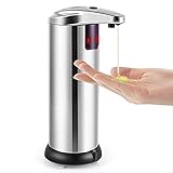 Intelligenter Infrarot-Induktionsstahl-Seifenspender Galvanisierter Desinfektionsspender Automatischer Flüssigseifenspender Silber