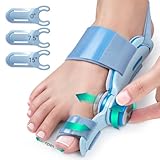 Tech Love Hallux Valgus Korrektur Fixierplatte Upgrade Hallux Valgus Ballen Zehen Korrektor mit 3 Verschiedenen Befestigungswinkeln Hallux Valgus Schiene für Zehen Tag und Nacht Unisex Blau