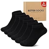 IceReco 6 Paar Sneaker Socken Herren 43-46 Kurz Socken Schwarz Damen Baumwolle Kurze Sneakersocken Laufsocken Halbsocken Sportsocken Herrensocken Damensocken Sommer Halbe Low Running Socks