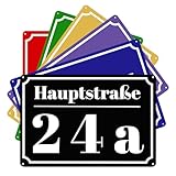 JoyJot Aluminium Hausschild mit Hausnummer, Reflektierend, Modern, Schwarz/Blau/Grün/Rot/Gelb/Lila, 30cm x 20cm, Wandmontage, Hausidentifizierung, Außenbereich