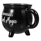 VICASKY Halloween Keramik Trinkbecher Dekorativer Kaffeebecher Mit Glänzendem Und Weißem Schriftzug Für Tee Zuhause