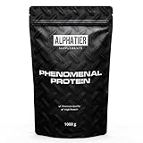 Alphatier Protein Pulver Lemon Cheesecake 1000 g - Proteinpulver mit 79% Eiweiß - Eiweißpulver Zitrone Käsekuchen - mit Sojaproteinisolat ohne Zucker