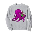 Lustiger schottischer Oktopus spielt Dudelsack Sweatshirt