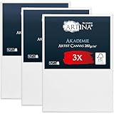 Keilrahmen Leinwand zum Bemalen 50x70 cm – Artina FSC® 3er Set bespannte Keilrahmen Leinwände zum malen für Acrylfarben Canvas 100% Baumwolle – Acryl Leinwand Rahmen