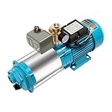 Gartenpumpe Selbstansaugend 230v 1300W Kreiselpumpe mit Druckschalter 4000 L/H 9,8 Bar Hauswasserwerk Pumpe Wasserpumpe 35 ℃ Maximale Wassertemperatur für Hauswasserwerke, Bauernhöfen und Garten