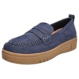 Bella Vita Damen BO Loafer-Flats, Marineblau, 38.5 EU Weit