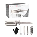 Remington Lockenstab 5in1 [Welleneisen, Rundbürste 38mm, 3 Lockenaufsätze 13-33mm] Trendology (LED display 130°C - 210°C, Beach Waves, Spirallocken & Natürliche Locken für alle Haartypen) CI41MS5