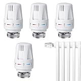 mizikuu 4 Stück Thermostatkopf Heizkörperventil, M30 x 1,5 Thermostat Heizung Thermostat-Kopf Thermostatischer Sensor Heizkörperthermostat Kühlerventil Ersatzkopf Kühlerthermostat für Heizsystem