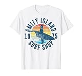 Jaws Amity Island Surf Shop 1975 Retro Logo T-Shirt