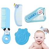 4 Stück Babykamm Blau Schorfkamm Milchschorf Kamm Baby Kamm Milchschorf,Kopfgneis Entfernen Baby,Milchschorf Entfernen Lösen Sie Sanft Kopfprobleme Des Babys Wie und Ekzeme