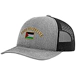 Richardson Trucker Hat Free Palästina Flagge Stickerei Polyester Baseball Cap Snapback Heather Grey Black, Heather Grey Black, Einheitsgröße