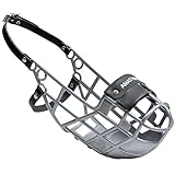 AMATHINGS Maulkorb Model Super Kennel Soft mit wattiertem Nasenstück Trinken Immer Möglich Ideal Für Freilauf, Hundewiese, Kennel, Zwinger, Rennen (Silber)