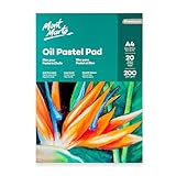 Mont Marte Pastellpapier A4 – Premium Öl-Pastellblock – 20 Blätter – 200g/m² – Ideal für Pastellkreide und Ölpastell