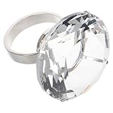 TOYANDONA Kristalldiamantring 6 Cm Schimmernder Glasring -Ornament Riesen Diamond Ring Hochzeit Großer Glasring Jubiläum Party Glass Ring Requisite
