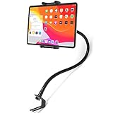 Cuxwill Tablet Halterung Auto Sitzschiene for 4-13' iPad & Phone, LKW Vorne Boden Tablet Halter mit 19.7 Metall Schwanenhals, KFZ Ständer für iPad Pro Air Mini, Samsung Tab, Kindle Fire, iPhone, Handy