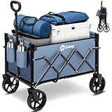 Sekey Bollerwagen Faltbar Klein 70L 80KG, Handwagen Klappbar, Faltbarer Einkaufswagen Campingwagen mit Höhenverstellbarem Griff, Leicht & Platzsparend & Stabil, Mini 4029, Blau