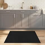 HOMEELIKE Teppich Quadratisch Schwarz 100x100 cm Bambus