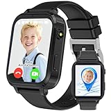 LITEYPP Smartwatch Kinder, 4G Kinder Smartwatch mit GPS und Telefon, Kinderuhren, WLAN, SOS, Wecker, Schulmodus, Wasserdicht, Geschenke für Jungen Mädchen, Armbanduhr Junge (Black)