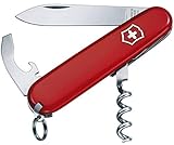 Victorinox, Waiter, Swiss Army Pocket Knife, Medium, Multi Tool, Camping, 9 Functions, Blade, Bottle opener, Can opener, Red Blister