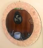 Rosenquarz-Wandspiegel I 45,7 x 45,7 cm Badezimmerspiegel I Gut aussehendes Glas für Schlafzimmer I Ankleidespiegel für Salon I Kristallspiegel I Rosenquarz-Kristallspiegel