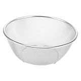 OUNONA Abtropfkorb Mühle Mischschale Geschirrtrocknungsregal Küchenspüle Sieb Schüsseln Gemüsekorb Küchenabflusskorb Ramenschale Küchenfilterkorb Runder Weidenkorb Silver Rostfreier Stahl