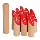 Ocean5 - Nummern Kubb - das Zahlen Wurfspiel für draußen - Holz-Kegel Wikinger Spiel aus Skandinavien - das Geschicklichkeitsspiel für den Sommer