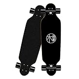 TangDao Longboard Skateboard Mini 80CM Kreuzer 8 Schichten Ahornholz mit Lager ABEC-7 für Kinder Erwachsene und Anfänger (Schwarz, Großes schwarzes Rad)