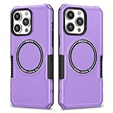 BailiTao Kompatibel mit iPhone 15 Pro, kompatibel mit MagSafe, ultradünn, stoßfest, militärischer Schutz, magnetische Handyhülle für iPhone 15 Pro, klassische Hybrid-Hülle, Violett