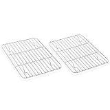 Joyfair Abkühlgitter 2er Set, Edelstahl Kleines Kuchengitter Auskühlgitter Set, Rechteckig Backgitter zum Backen Kochen Kühlen Grillen, Gesund & Langlebig, Ofen- und Spülmaschinenfest - 21,5x16cm