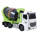 Kisangel Simulationstechnik Mixer LKW mit Licht und Musik Rückziehspielzeug für Fördert Eltern Interaktion und Kreatives Lernen für Kleine Hände Bunten Farben