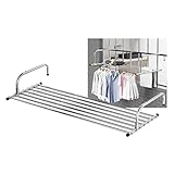 Faltbare Wand-Wäscheleine, Heizkörpertrockner für Balkon, platzsparende Garderobe, für den Innen- und Außenbereich