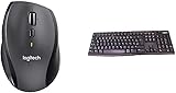 Logitech M705 Marathon Kabellose Maus, 2,4 GHz mit USB-Unifying-Empfänger, 1000 DPI, 5 programmierbare Tasten K270 Tastatur